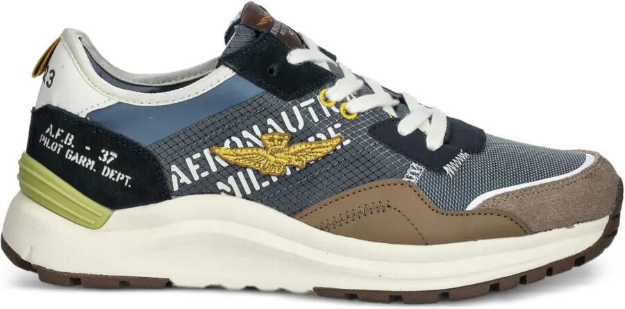 Aeronautica Militare Sneakers met colourblocking en logo Blauw