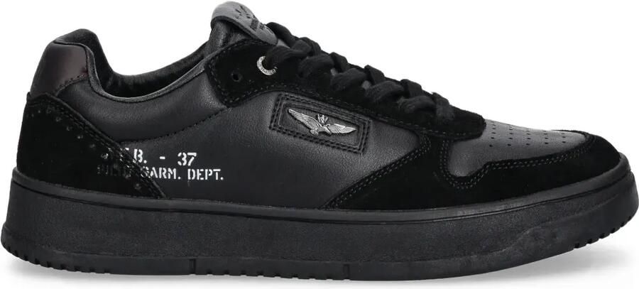 Aeronautica Militare Sneakers met geperforeerde vlakken Zwart