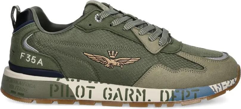Aeronautica Militare Sneakers met logo afwerking Groen