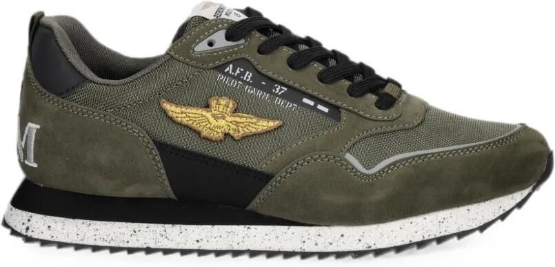 Aeronautica Militare Sneakers met logo-applicatie Groen