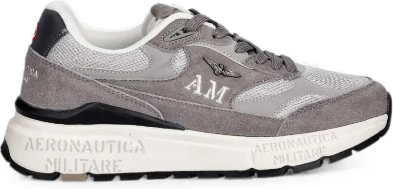 Aeronautica Militare Sneakers met logopatch Grijs