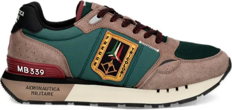 Aeronautica Militare Tricolor Arrows patch-detail panelled sneakers Groen