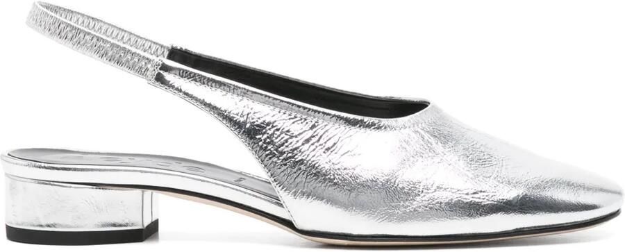 Aeyde 25 mm Dua slingback pumps Zilver