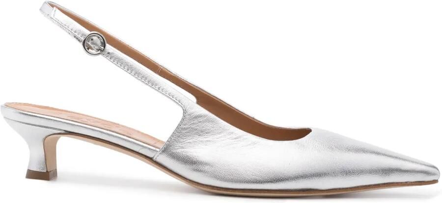 Aeyde 35 mm Catrina metallic leren pumps Grijs