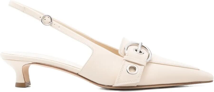 Aeyde 45 mm slingback muiltjes met gesp Beige
