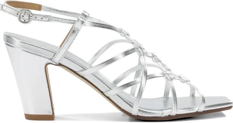Aeyde Acacia sandalen met gelakte afwerking Zilver