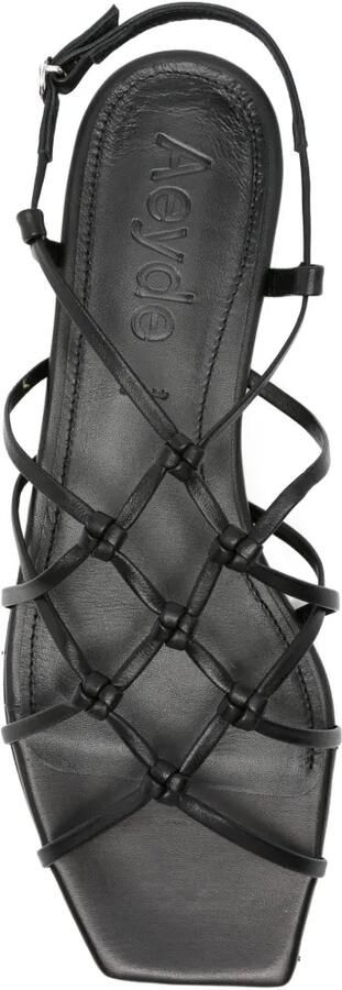 Aeyde Anisa leren sandalen Zwart