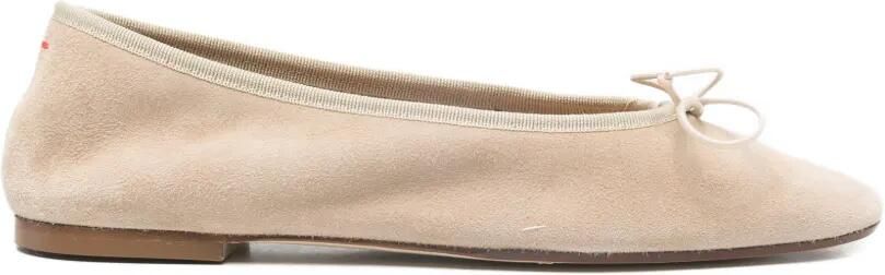 Aeyde Ballerina's met strikdetail Beige