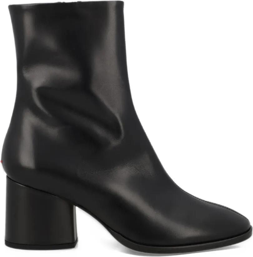 Aeyde block-heel leather ankle boots Zwart