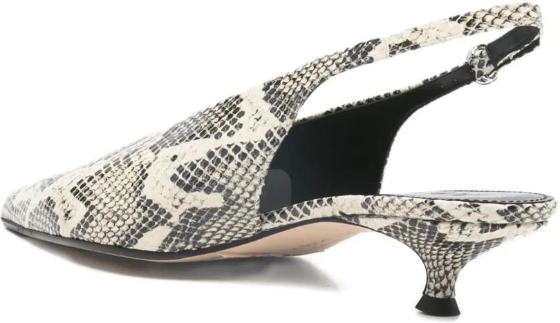 Aeyde Camila slingback pumps met slangenprint Beige - Foto 3