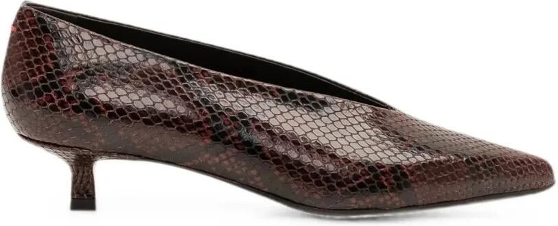 Aeyde Clara pumps met puntige neus en slangen-effect Rood