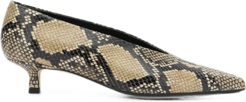 Aeyde Clara pumps met slangenprint Beige