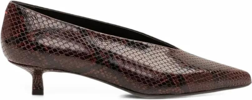 Aeyde Clara snake-effect pointed-toe pumps Rood