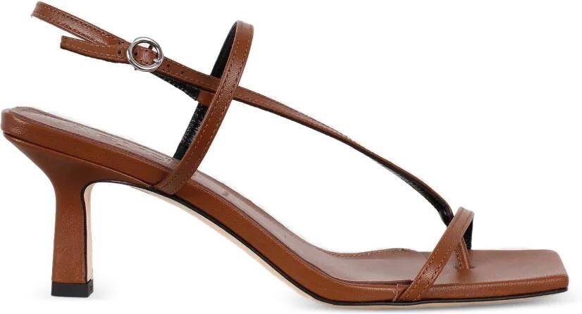 Aeyde Elise leren sandalen met vierkante neus Bruin