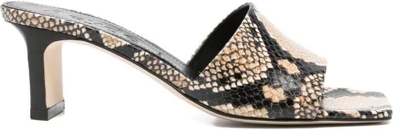 Aeyde Jessie sandalen met slangen-print Beige