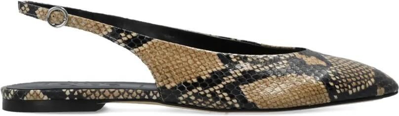 Aeyde Pumps met slangenprint Beige