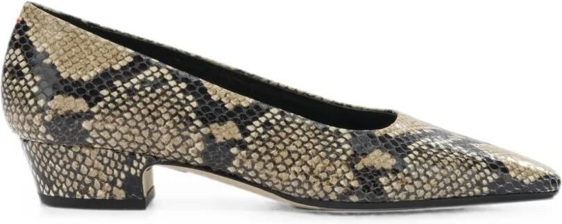 Aeyde Rory leren pumps met slangen-effect Beige