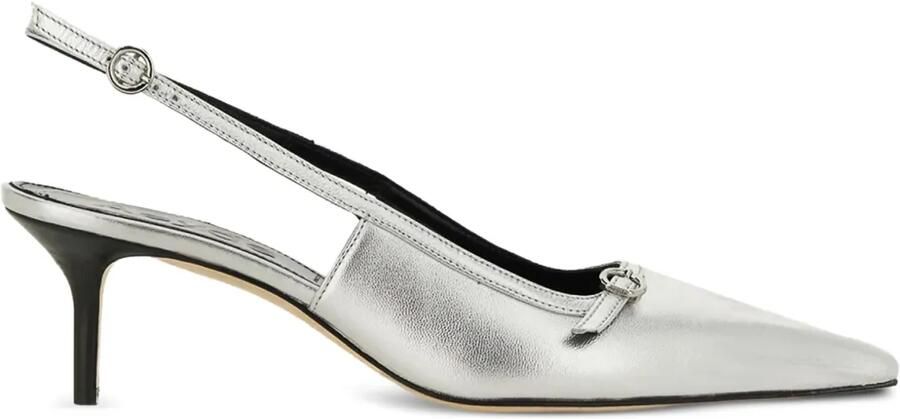 Aeyde Saba slingback pumps met puntige neus Zilver