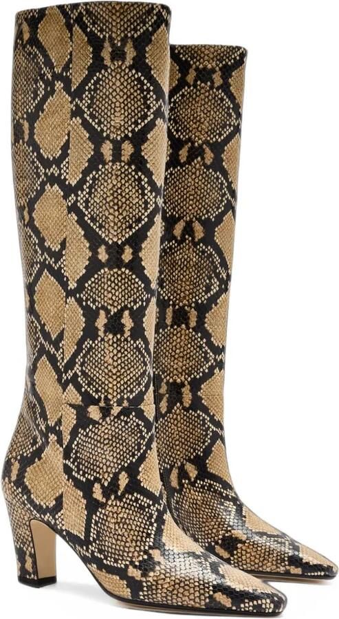 Aeyde Silva laarzen met slangen-print Beige - Foto 3
