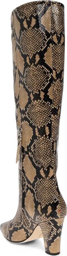 Aeyde Silva laarzen met slangenprint Beige - Foto 4