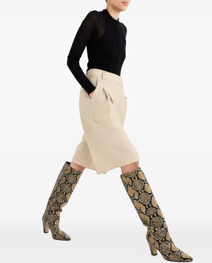 Aeyde Silva snake-effect knee-high boots Beige - Foto 2