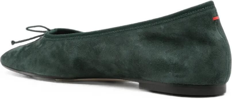 Aeyde Suède ballerina's met strikdetail Groen - Foto 3