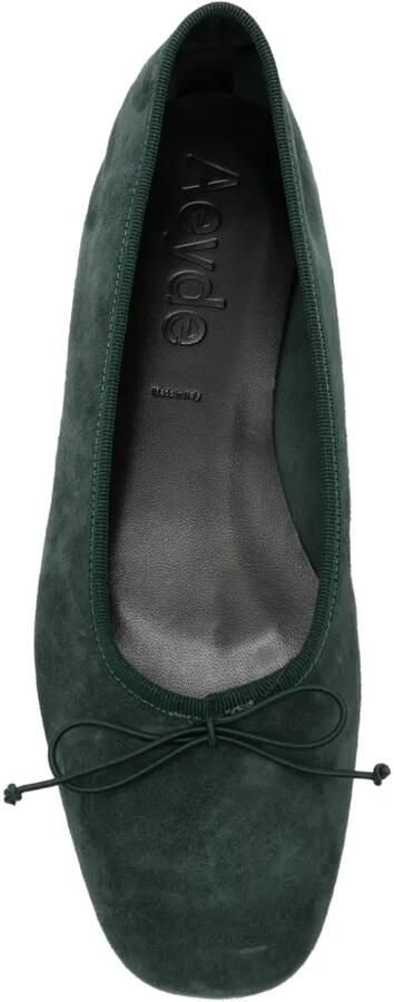 Aeyde Suède ballerina's met strikdetail Groen - Foto 2