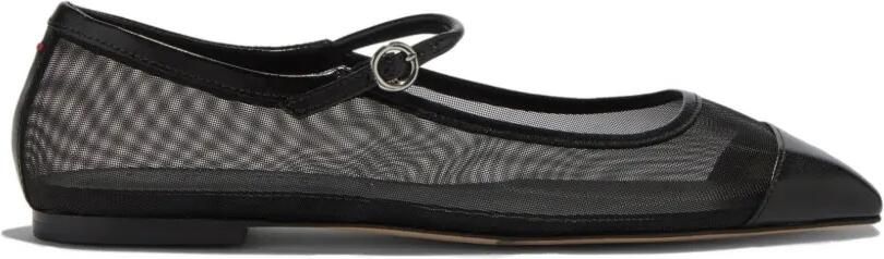 Aeyde Uma ballerina's met mesh Zwart