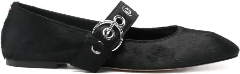 Aeyde Uma ballerina's met ponyhaar en ringlets Zwart