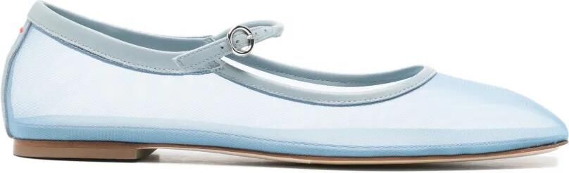 Aeyde Uma Mary-Jane ballerina's met mesh Wit