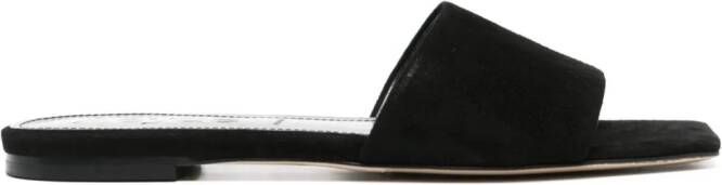 Aeyde Anna suede slides Zwart