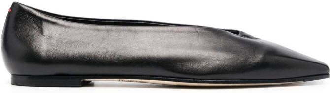 Aeyde Betty leren ballerina's Zwart