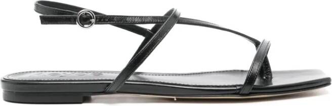 Aeyde Ella flat sandals Zwart