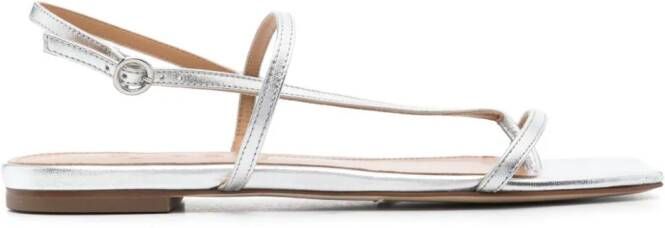 Aeyde Ella nappa leren sandalen Zilver