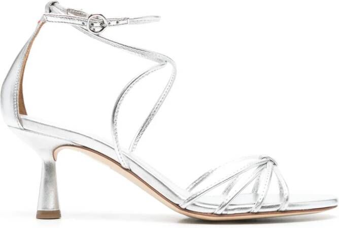 Aeyde Luella 65mm metallic sandals Zilver