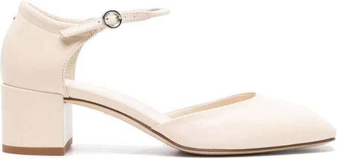 Aeyde Magda 45 mm leren pumps Wit
