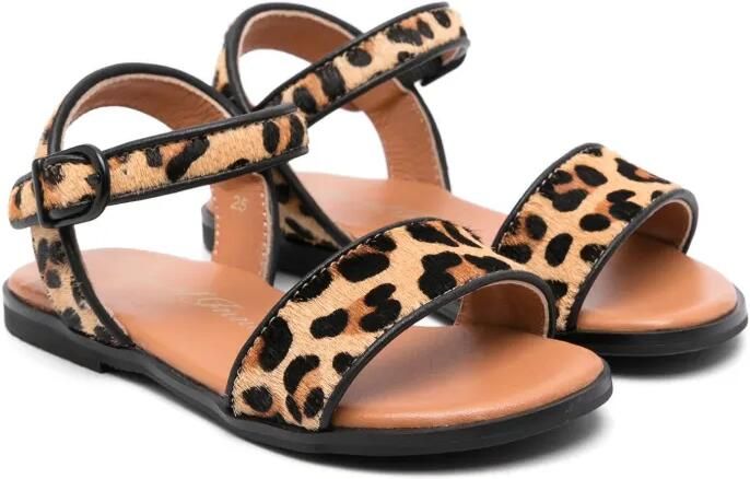 Age of Innocence Simone sandalen met luipaardprint Bruin