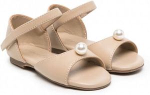 Age of Innocence Mila pearl-detail sandals Beige