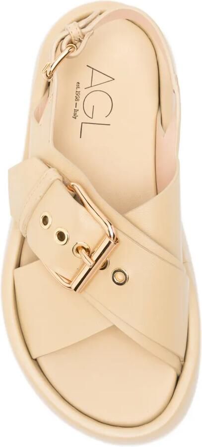 AGL Bulle sandalen met plateauzool en gekruiste bandjes Beige - Foto 2