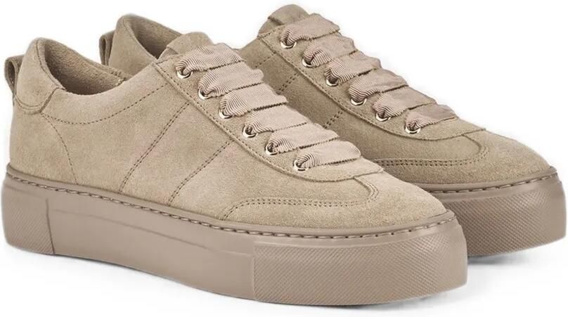 AGL Cecilia sneakers met grosgrain kant Beige - Foto 3