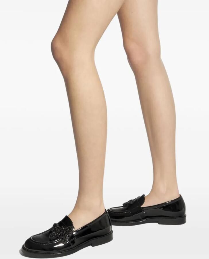 AGL crystal-embellished patent leather loafers Zwart - Foto 2