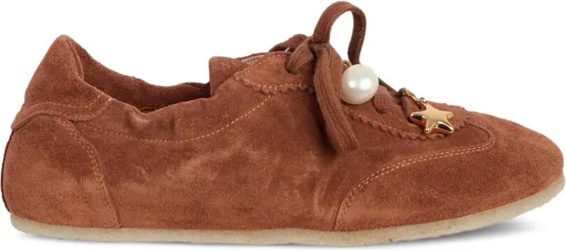AGL Hoola Hoop suède sneakers verfraaid met bedel Bruin