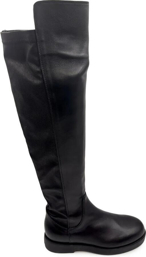 AGL Leren overknee laarzen Zwart