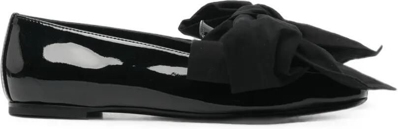 AGL Leren ballerina's met strikdetail Zwart