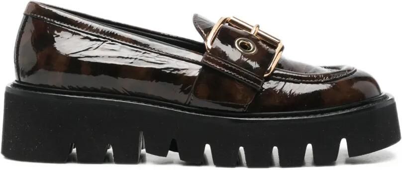 AGL Luggie loafers met gespdetail Bruin