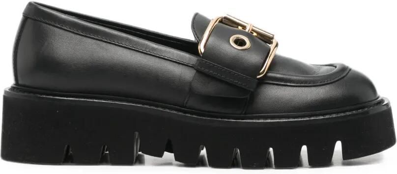 AGL Luggie loafers met gespdetail Zwart