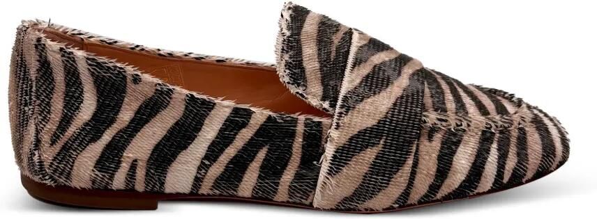 AGL Marienne loafers met zebraprint en textuur Beige