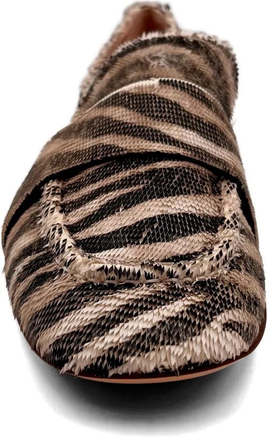 AGL Marienne loafers met zebraprint en textuur Beige - Foto 2
