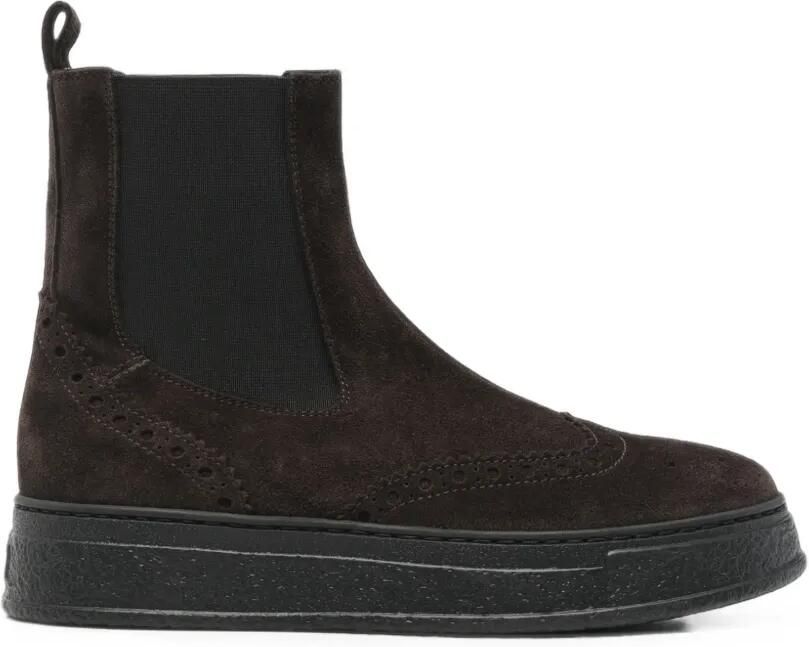 AGL Suède Chelsea laarzen met brogue-detail Bruin