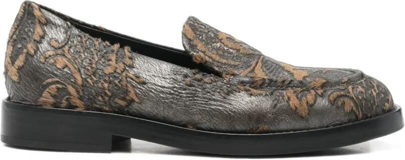 AGL Zenit loafers met bloemen-jacquard Grijs